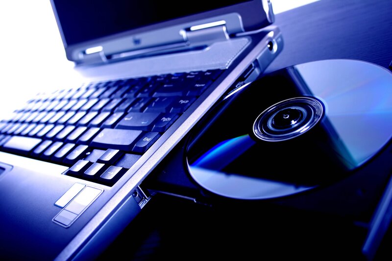 laptop with cd drive open