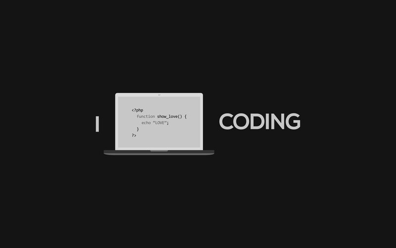 Laptop with Code — Black