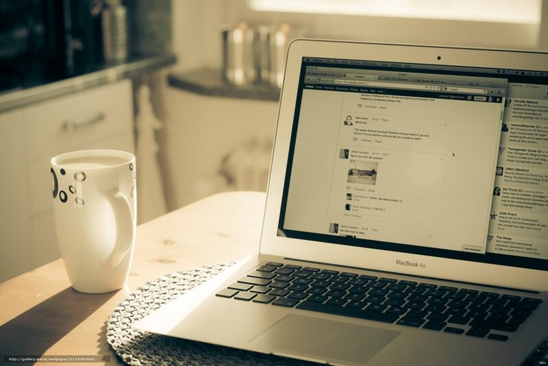 laptop with coffee mug