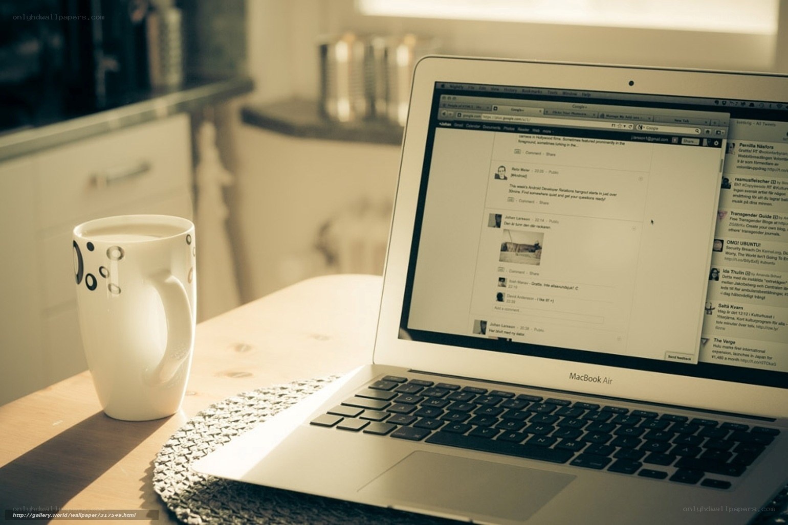 laptop with coffee mug