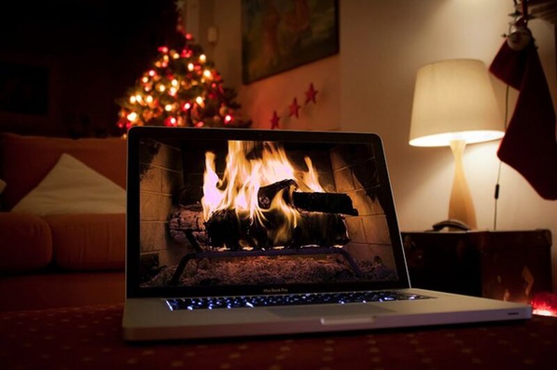 Laptop with Fireplace