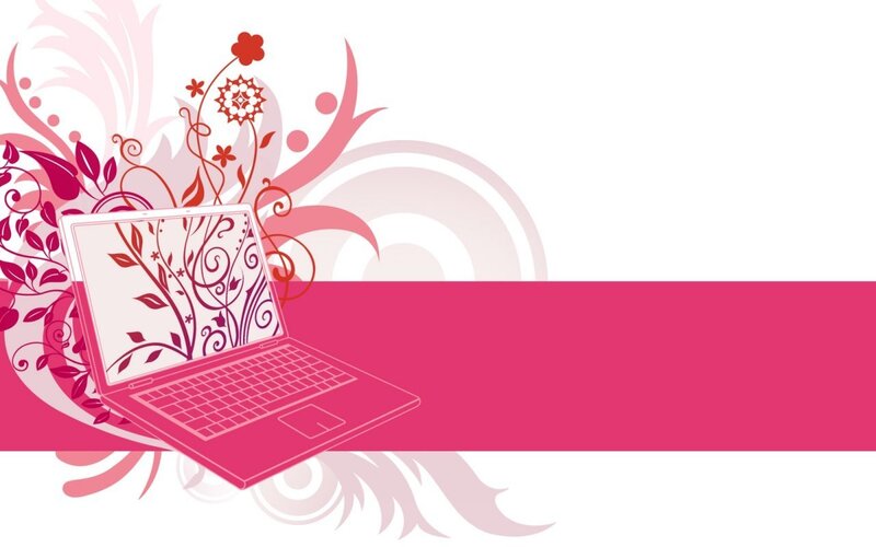 laptop with floral design