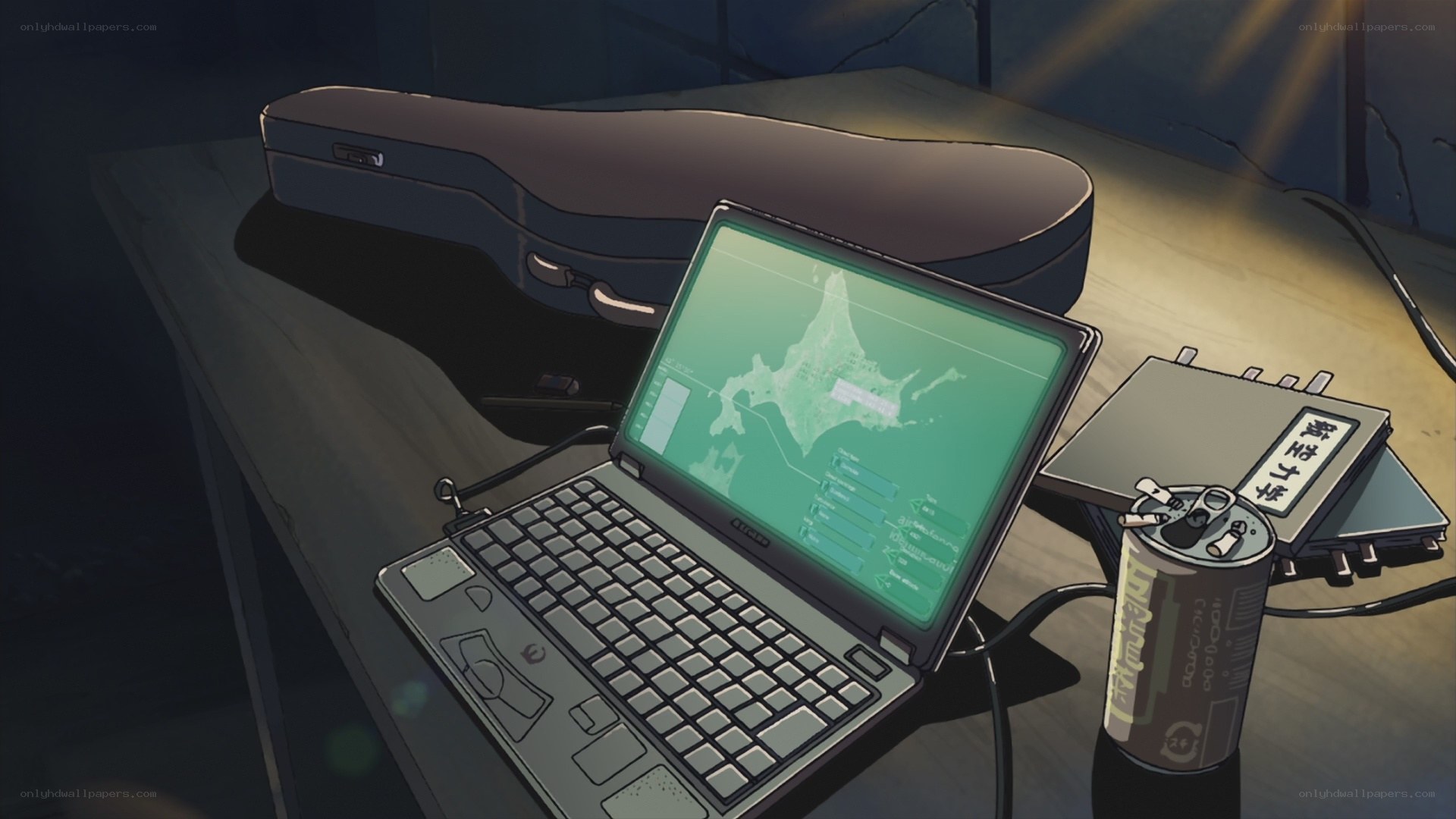 laptop with map on screen