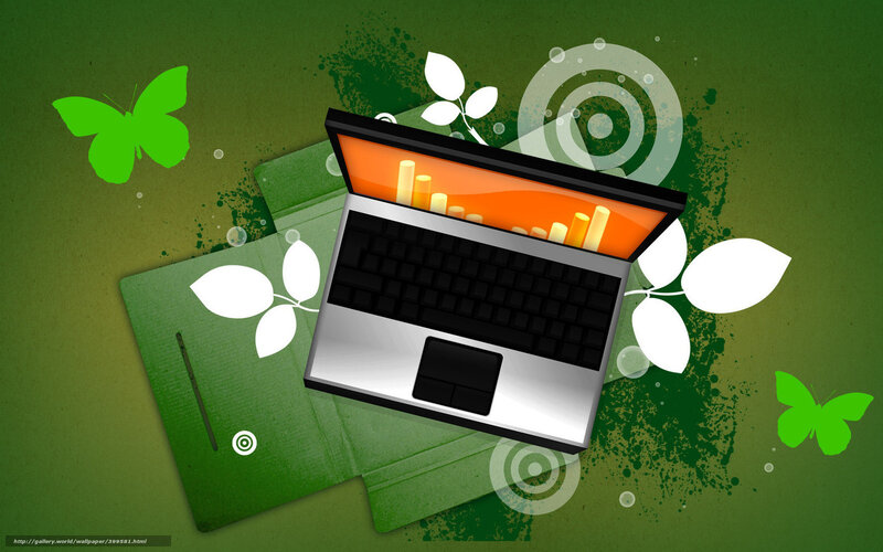 laptop with nature elements