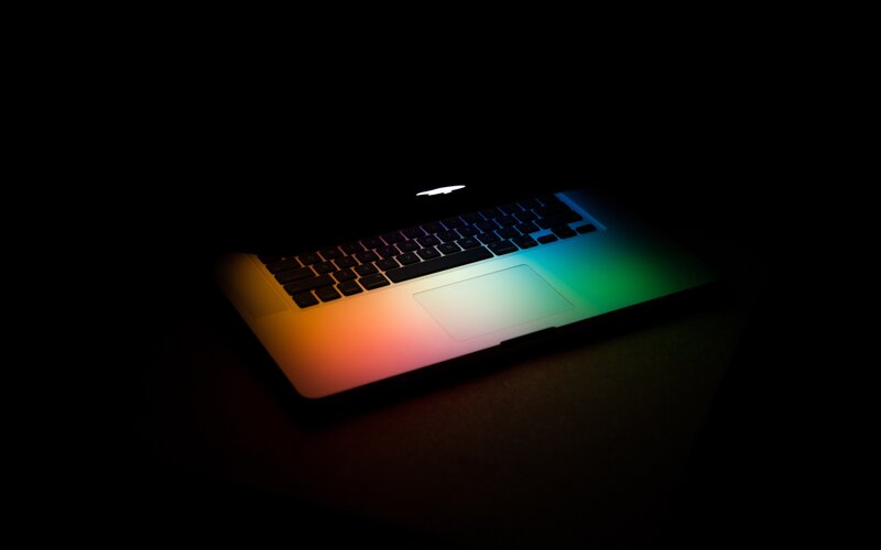 Laptop with Rainbow Lighting