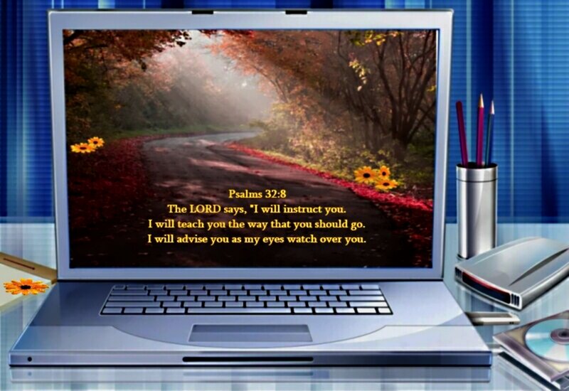 Laptop with Scripture