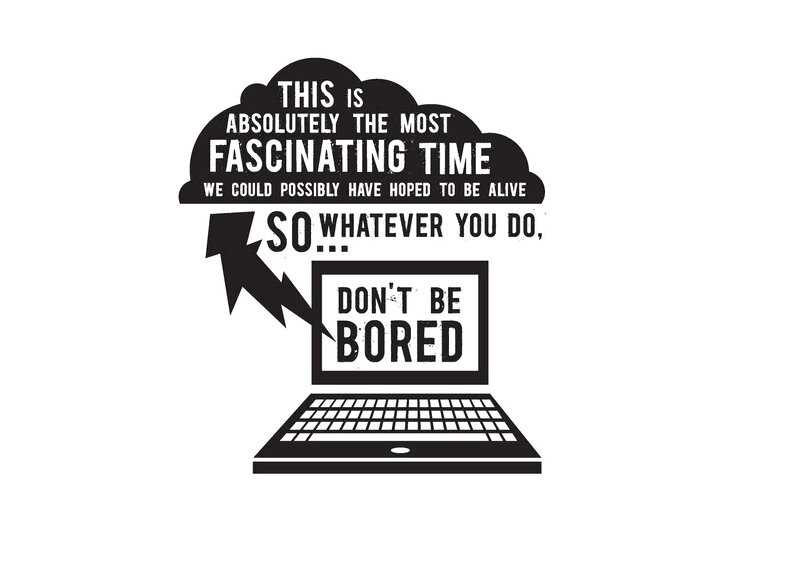 Laptop with Text — Black