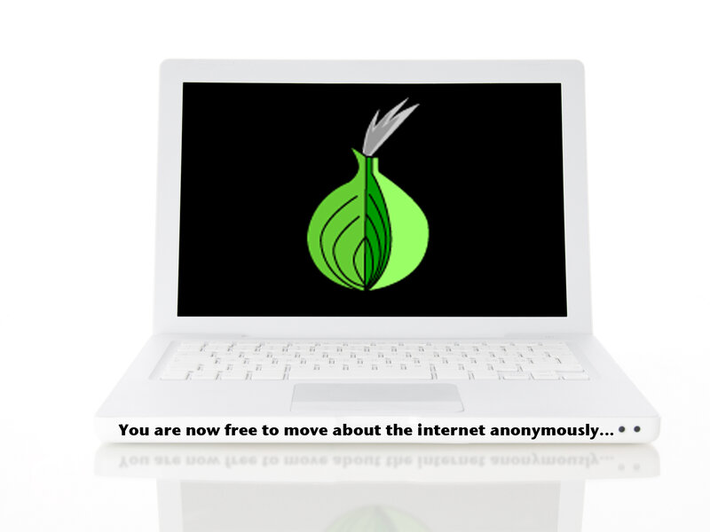Laptop with Tor Logo
