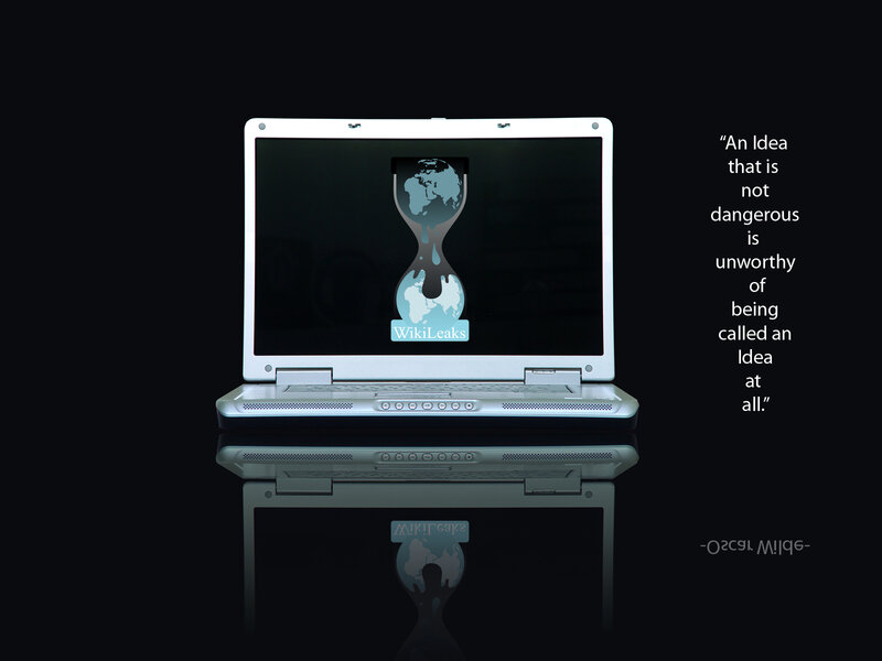 Laptop with WikiLeaks Logo