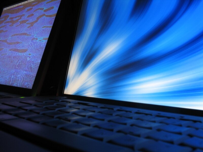 Laptops with blue screens