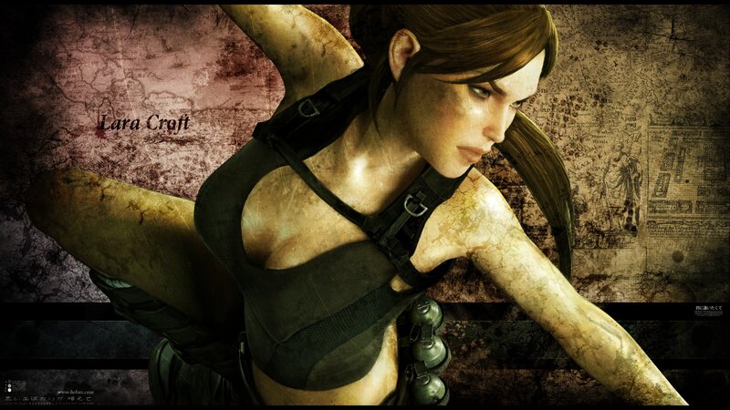 Lara Croft action pose