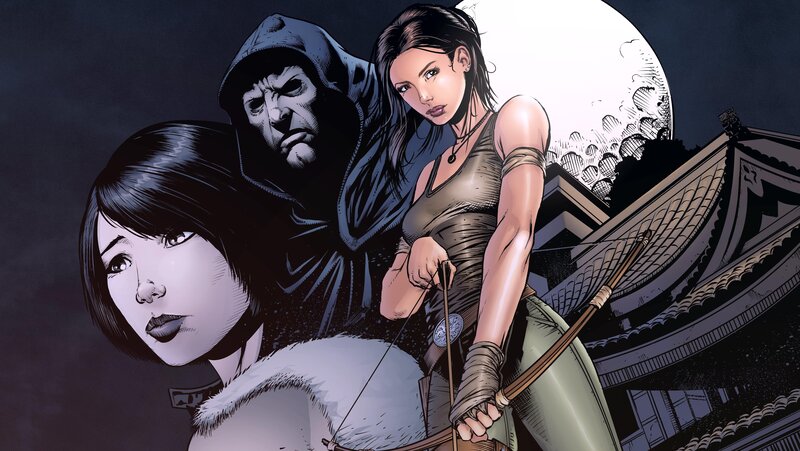 Lara Croft and allies in action
