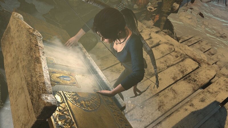 Lara Croft at Ancient Book