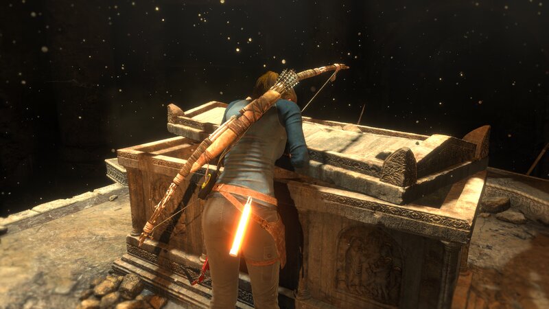 Lara Croft at Stone Altar
