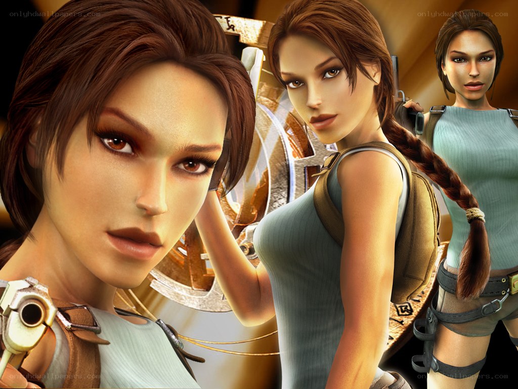 Lara Croft character art collage