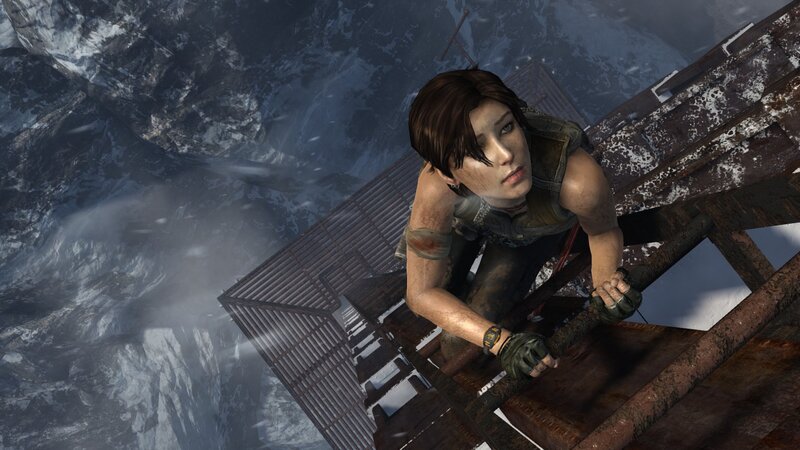 Lara Croft Climbing — Brown, Dangerous