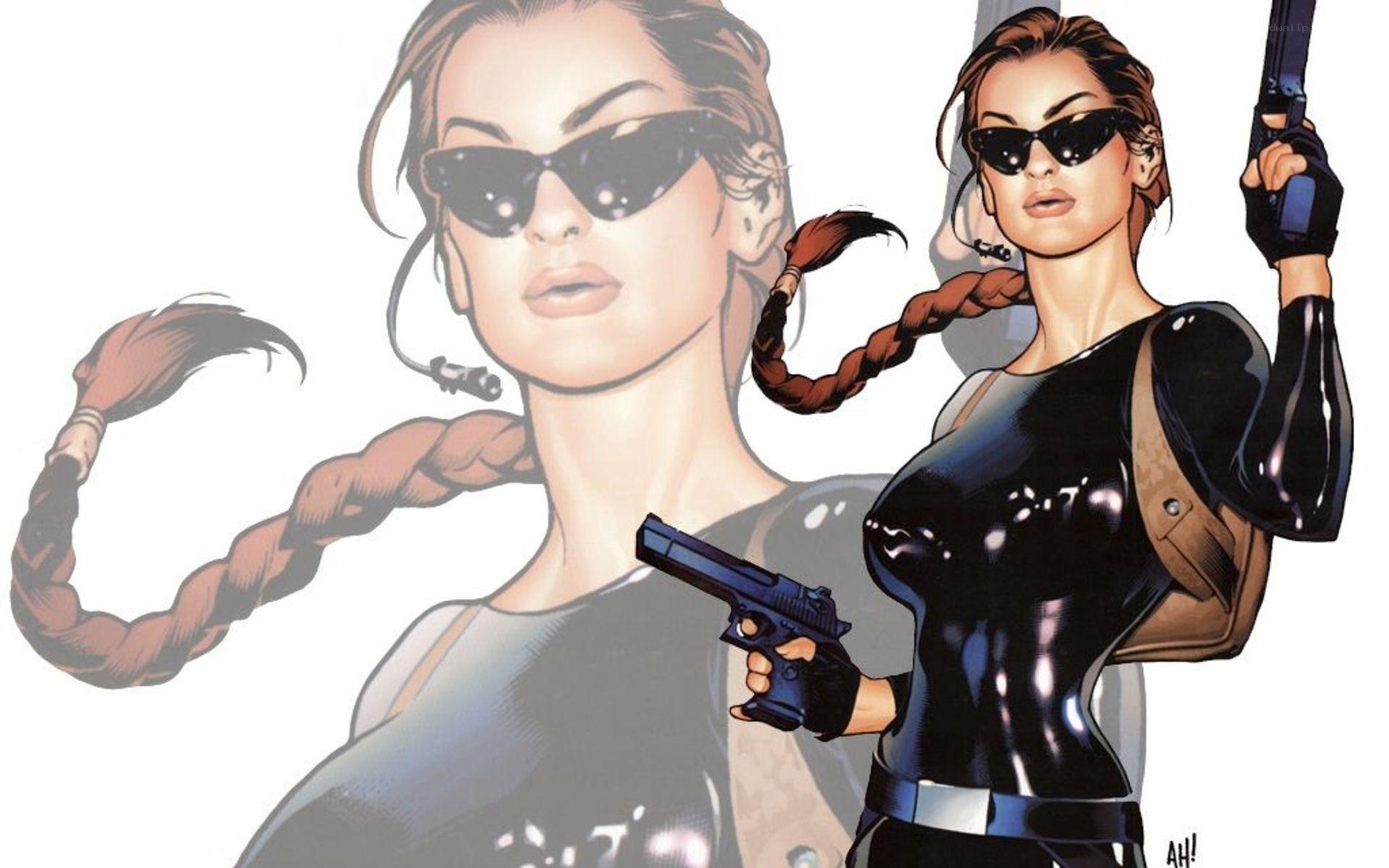 Lara Croft comic book illustration
