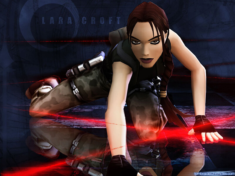 Lara Croft Crouching — Black