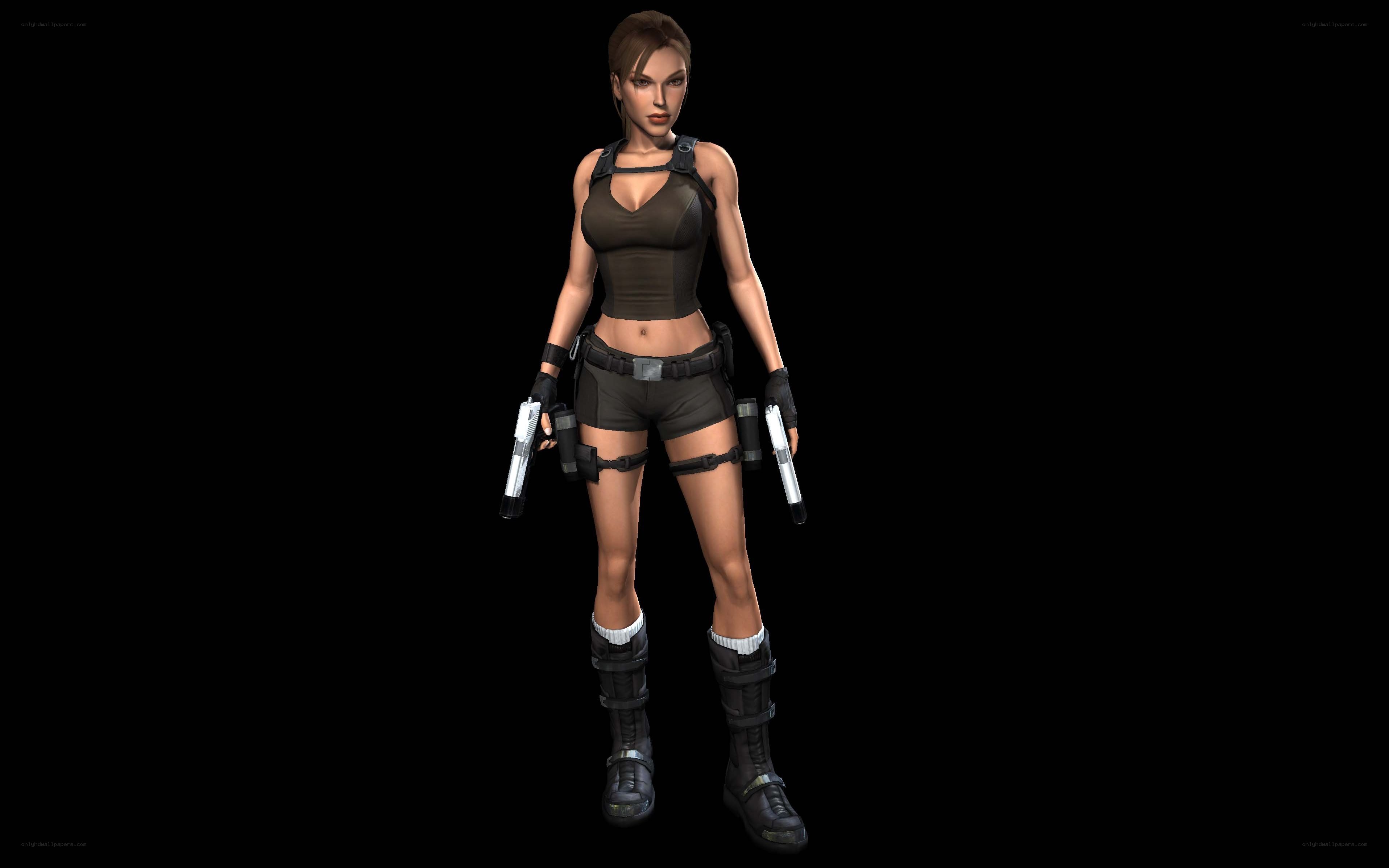 Lara Croft holding pistols