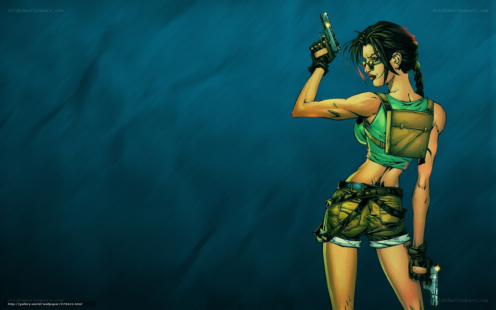Lara Croft holding pistols