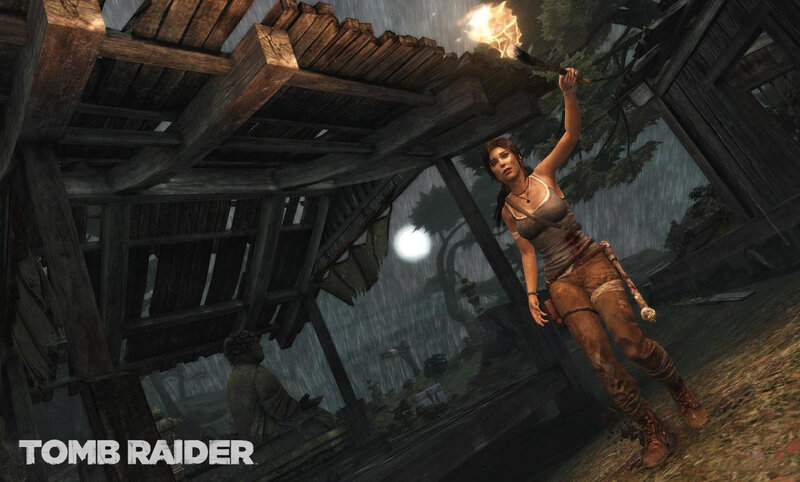 Lara Croft Holding Torch — Brown