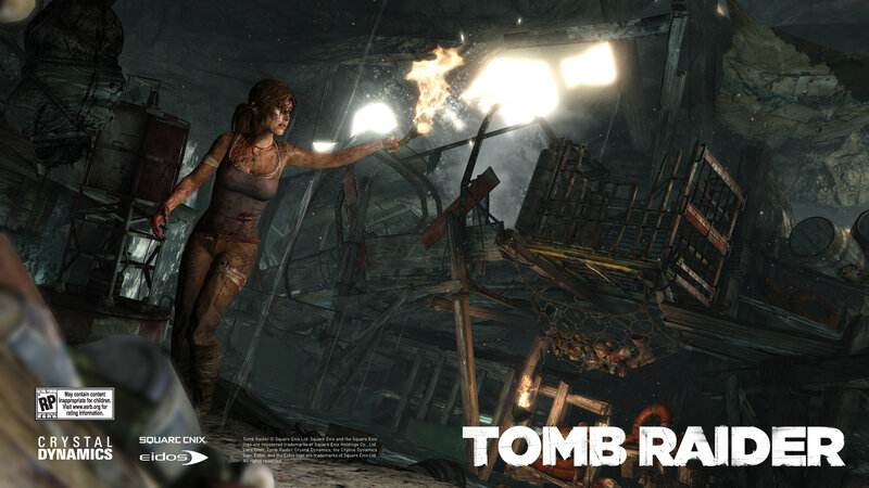 Lara Croft Holding Torch