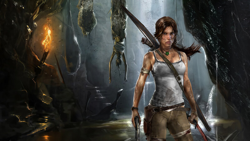 Lara Croft in a cave
