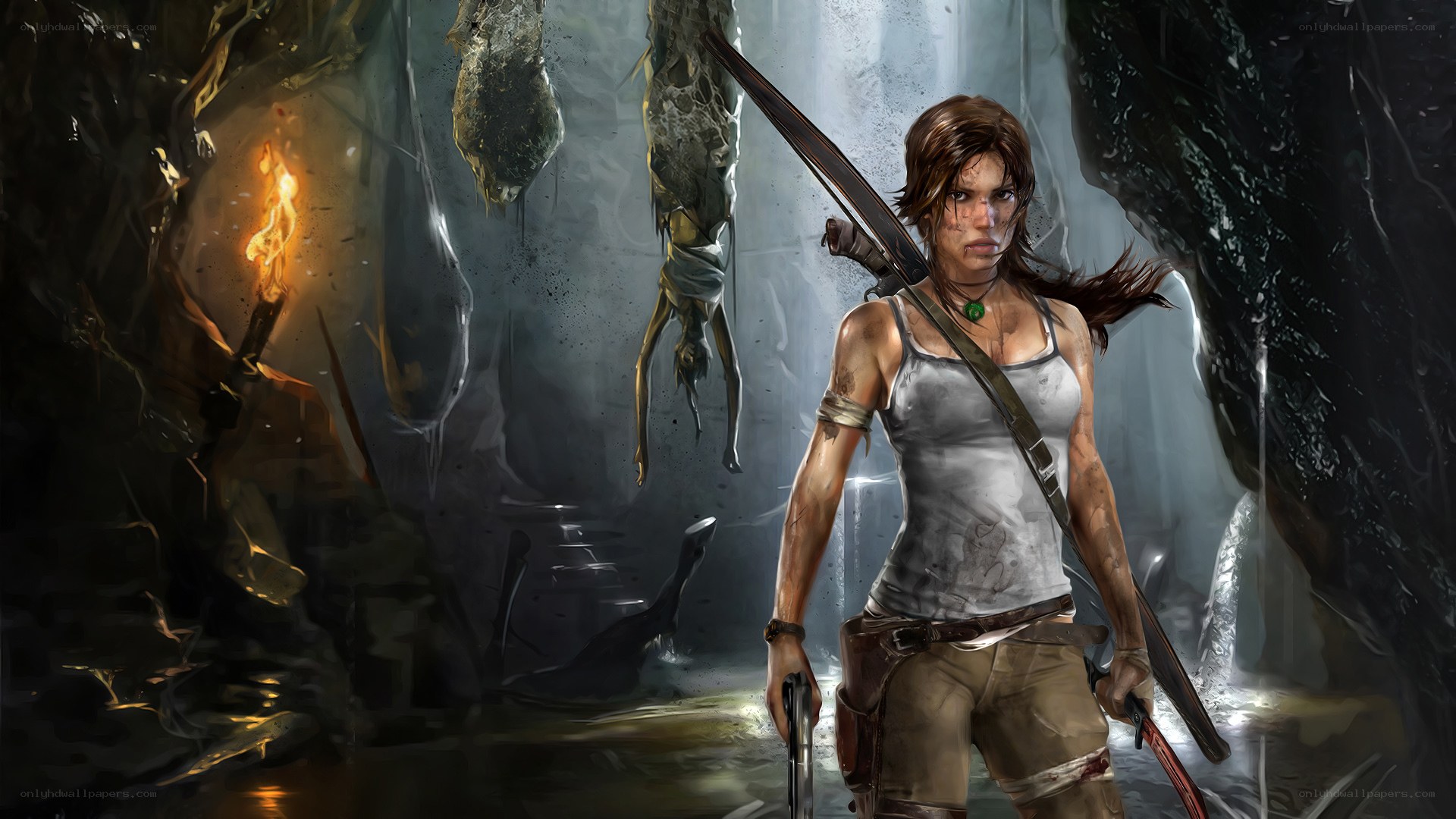 Lara Croft in a cave