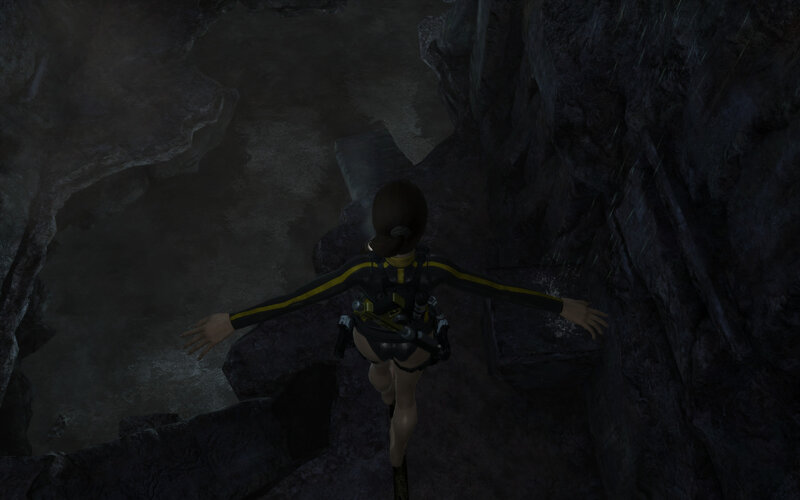 Lara Croft in a cave