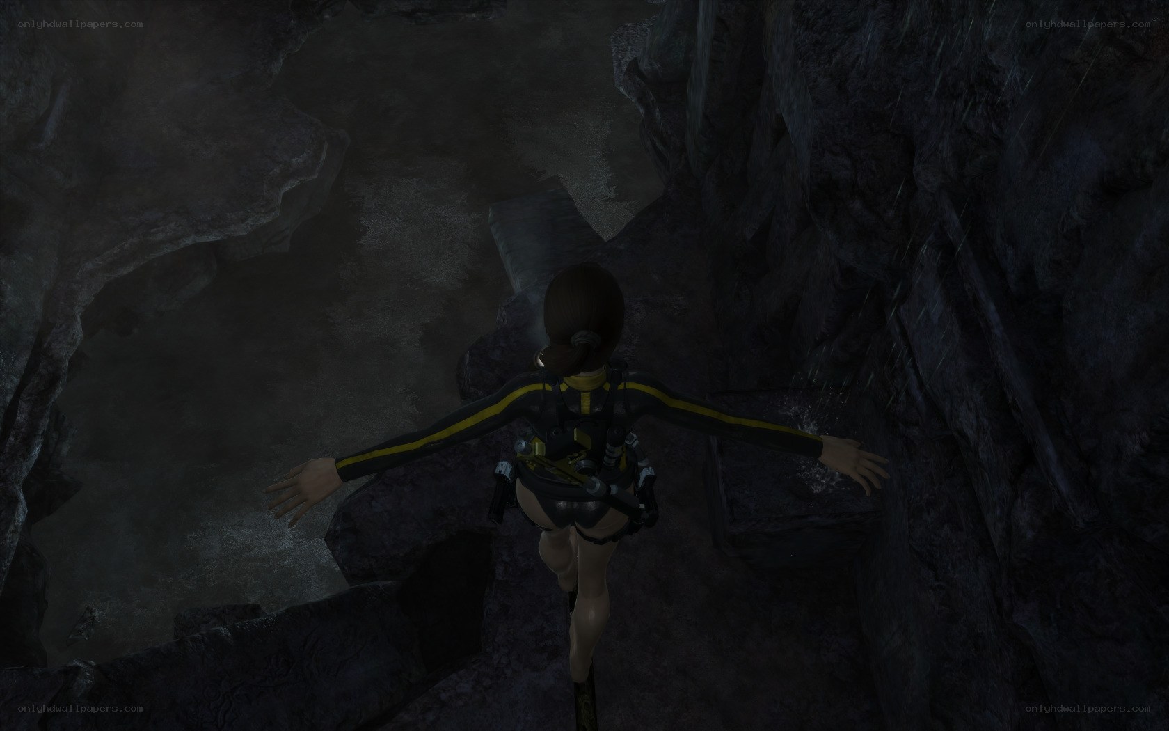 Lara Croft in a cave