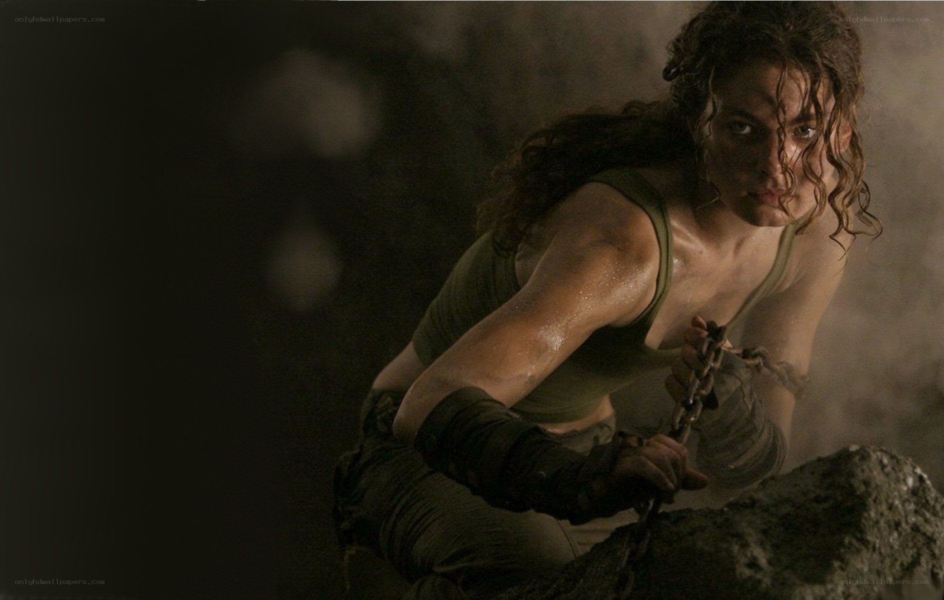 Lara Croft in a cave
