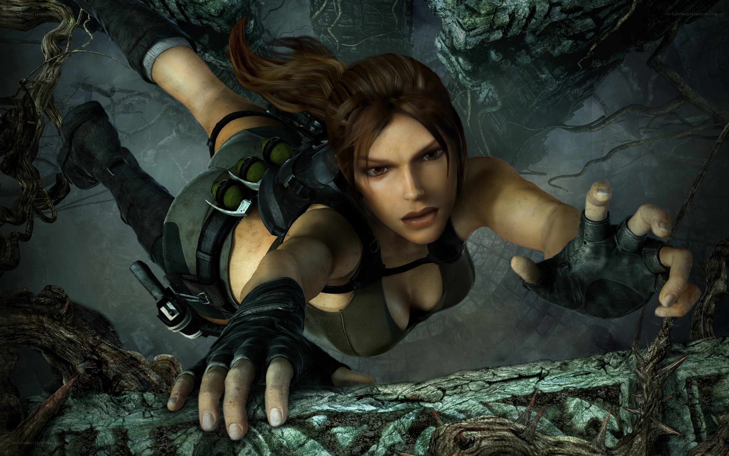 Lara Croft in a cave