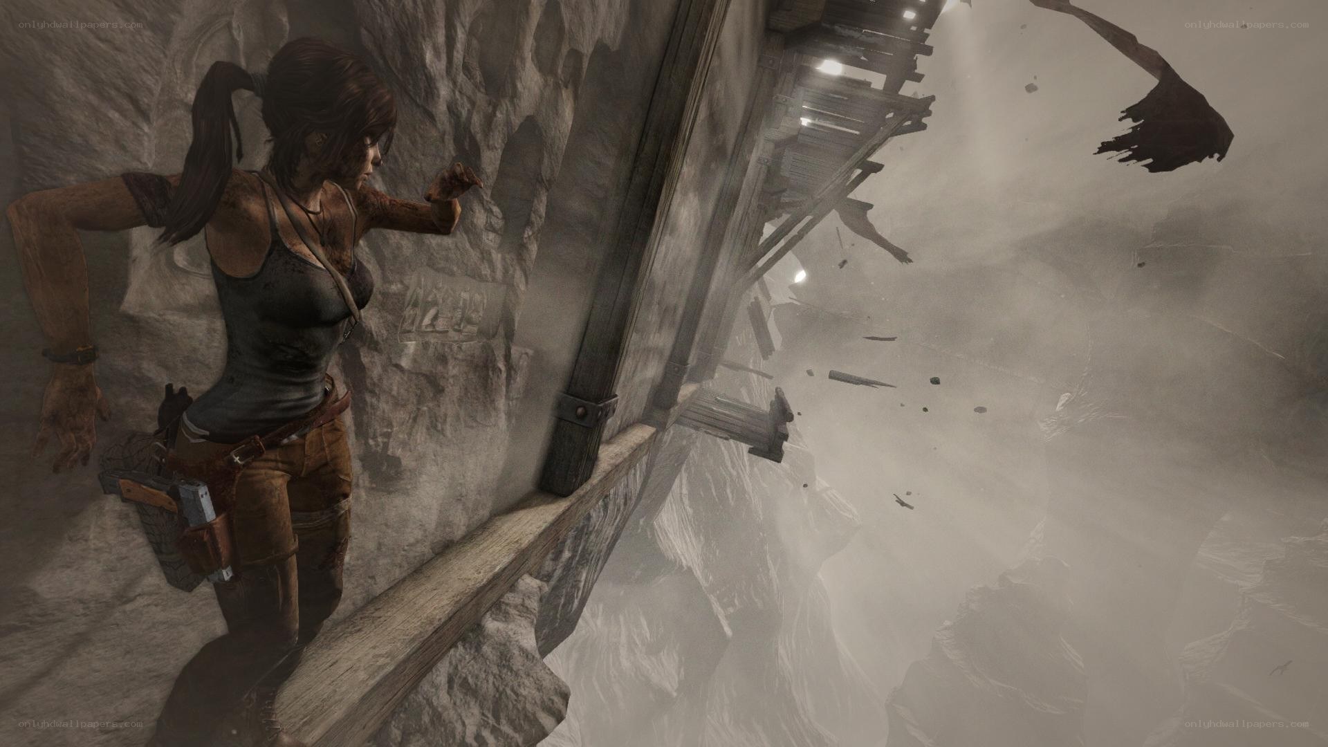Lara Croft in a cave