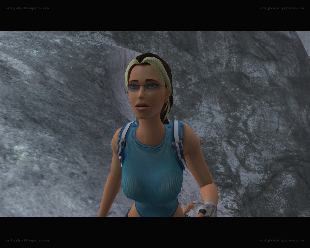 Lara Croft in a cave