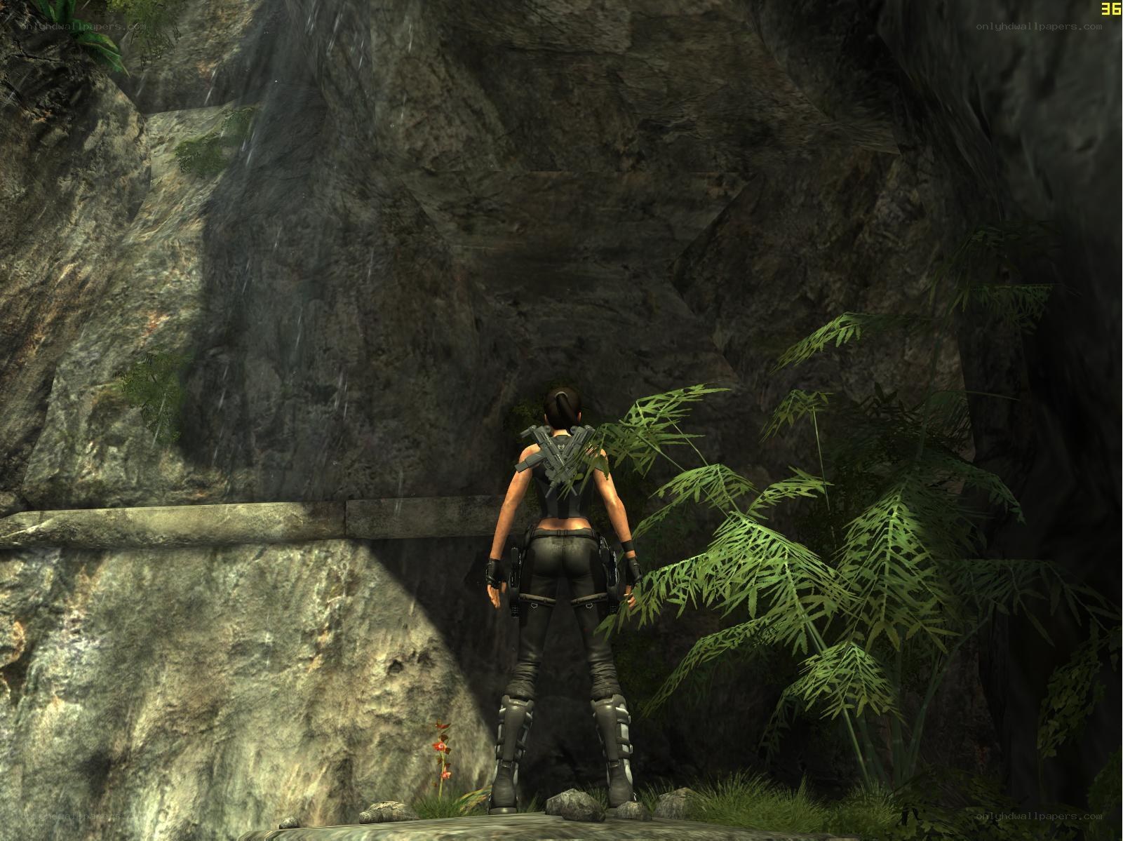 Lara Croft in a cave
