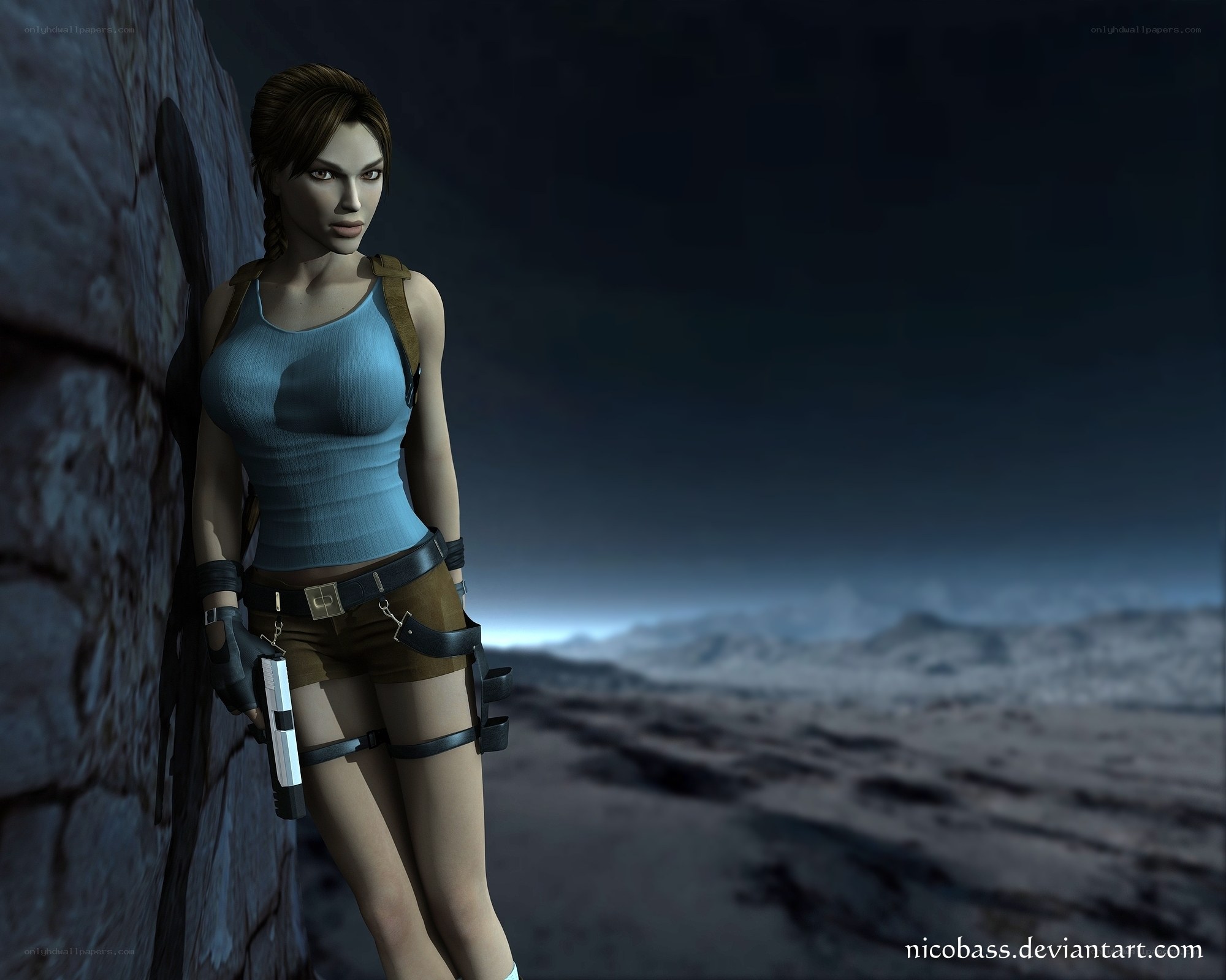 Lara Croft in a desert scene