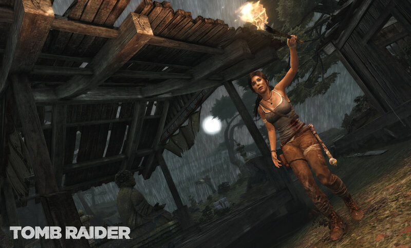 Lara Croft in a Ruined Temple