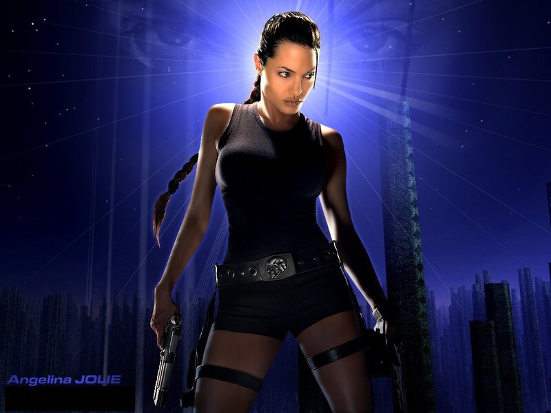 Lara Croft in action pose