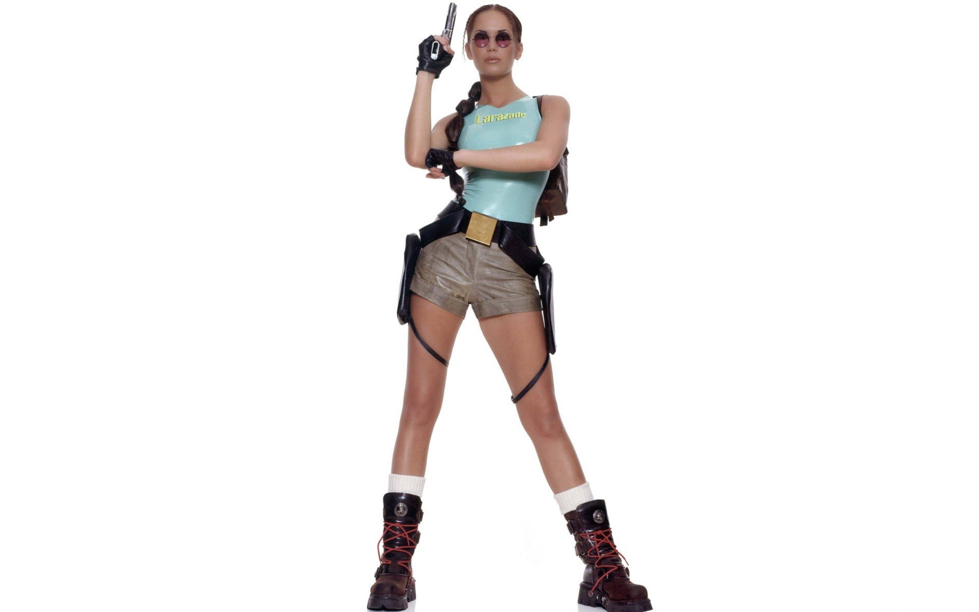 Lara Croft in action pose