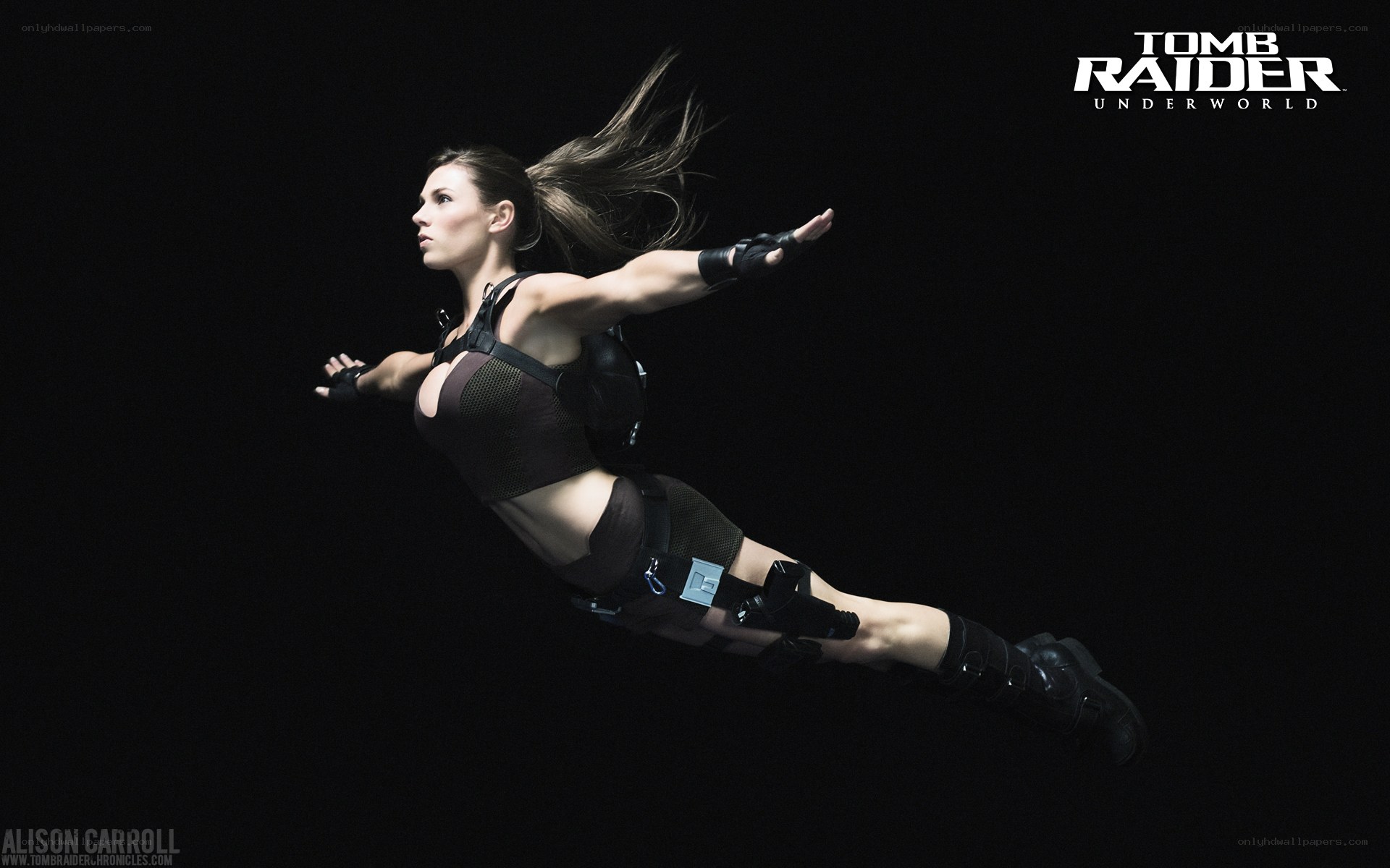 Lara Croft in action pose