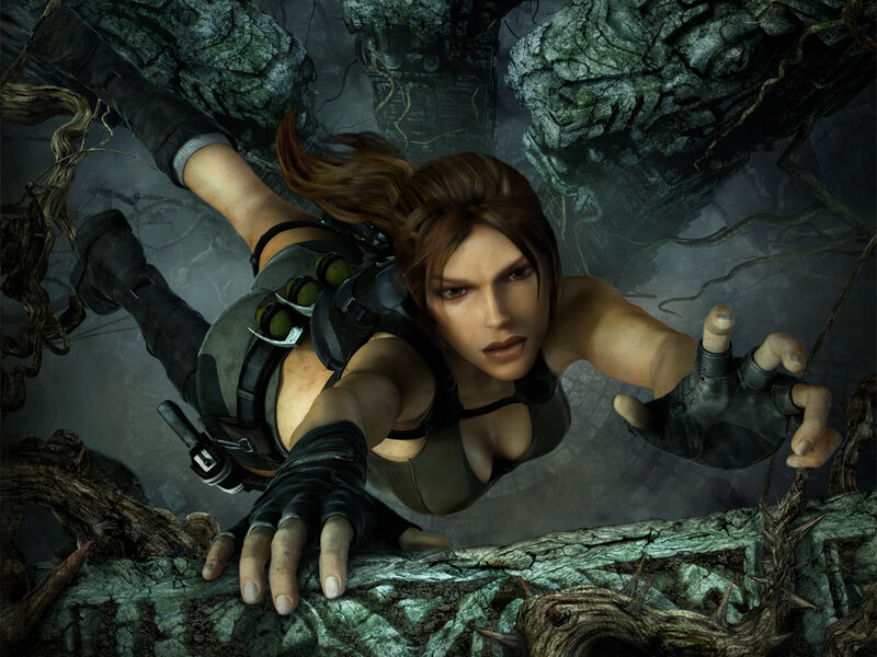 Lara Croft in ancient ruins