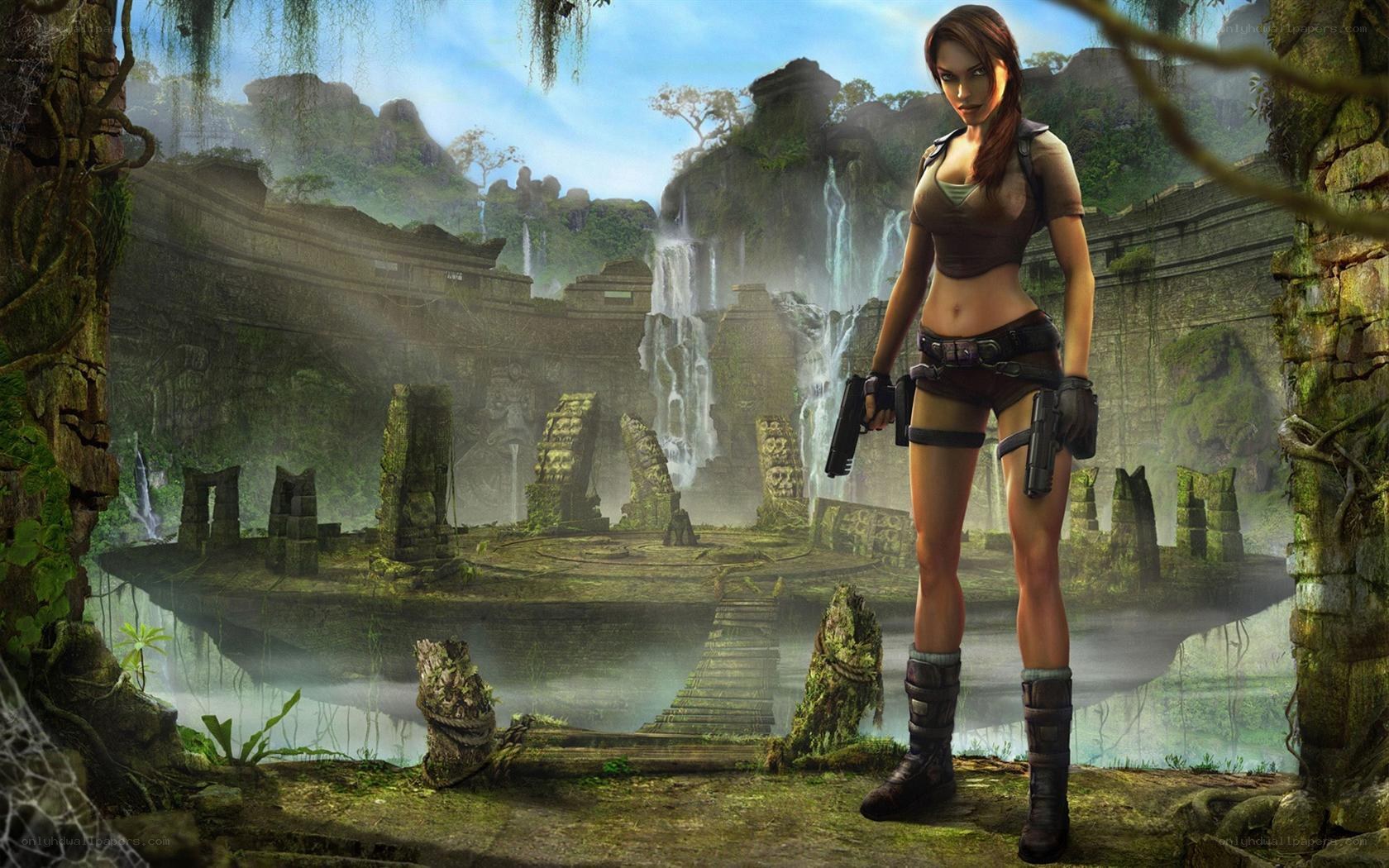 Lara Croft in ancient ruins
