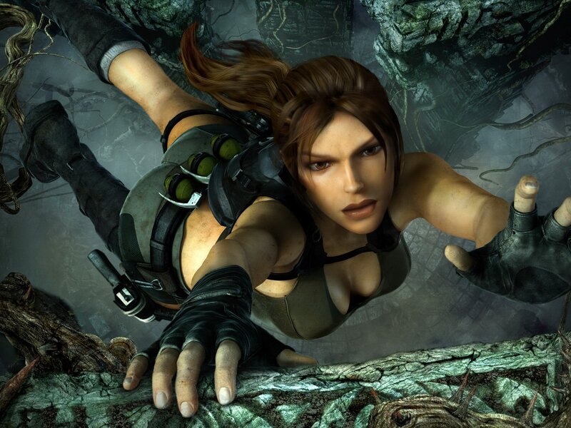 Lara Croft in ancient ruins