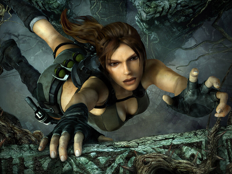Lara Croft in ancient ruins