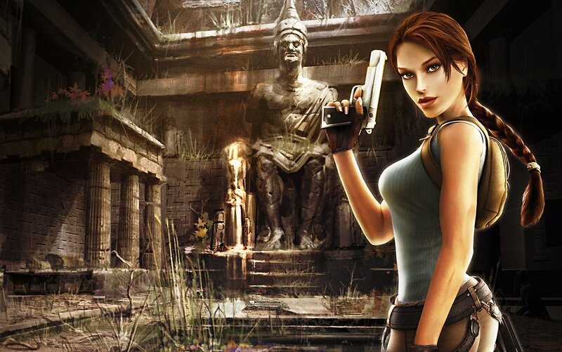 Lara Croft in ancient ruins