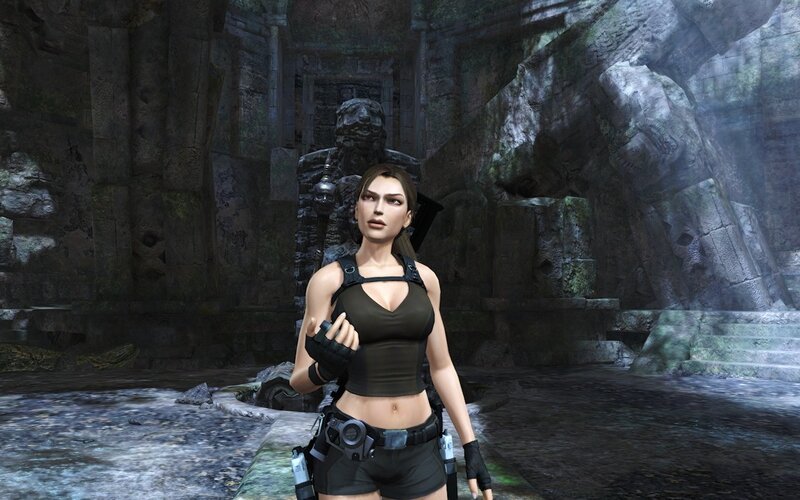 Lara Croft in ancient ruins