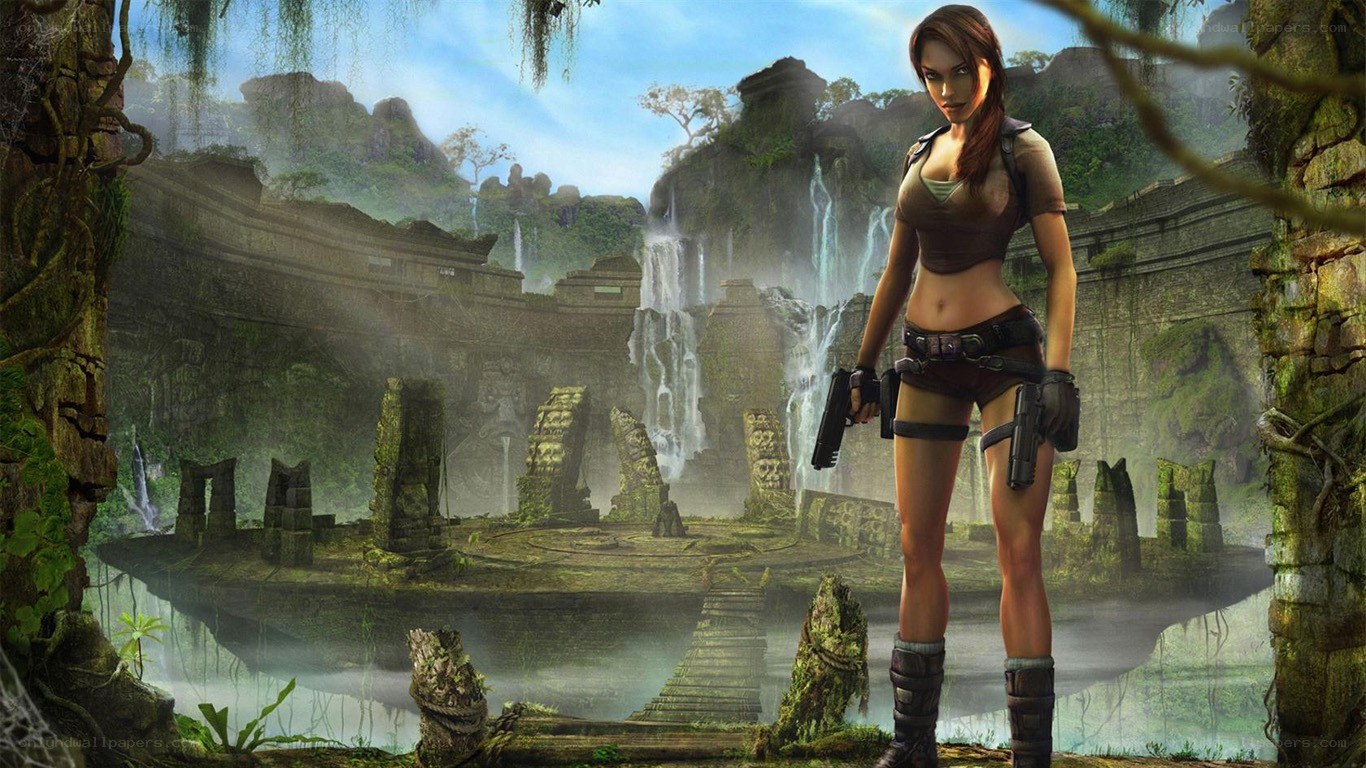 Lara Croft in ancient ruins