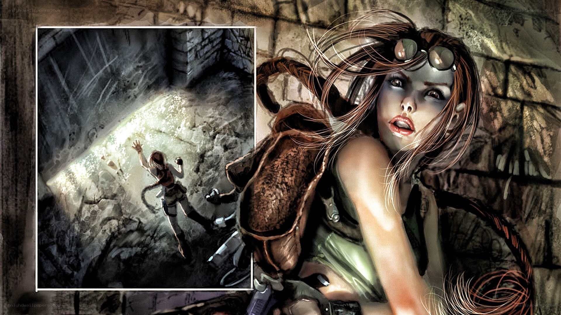 Lara Croft in ancient ruins
