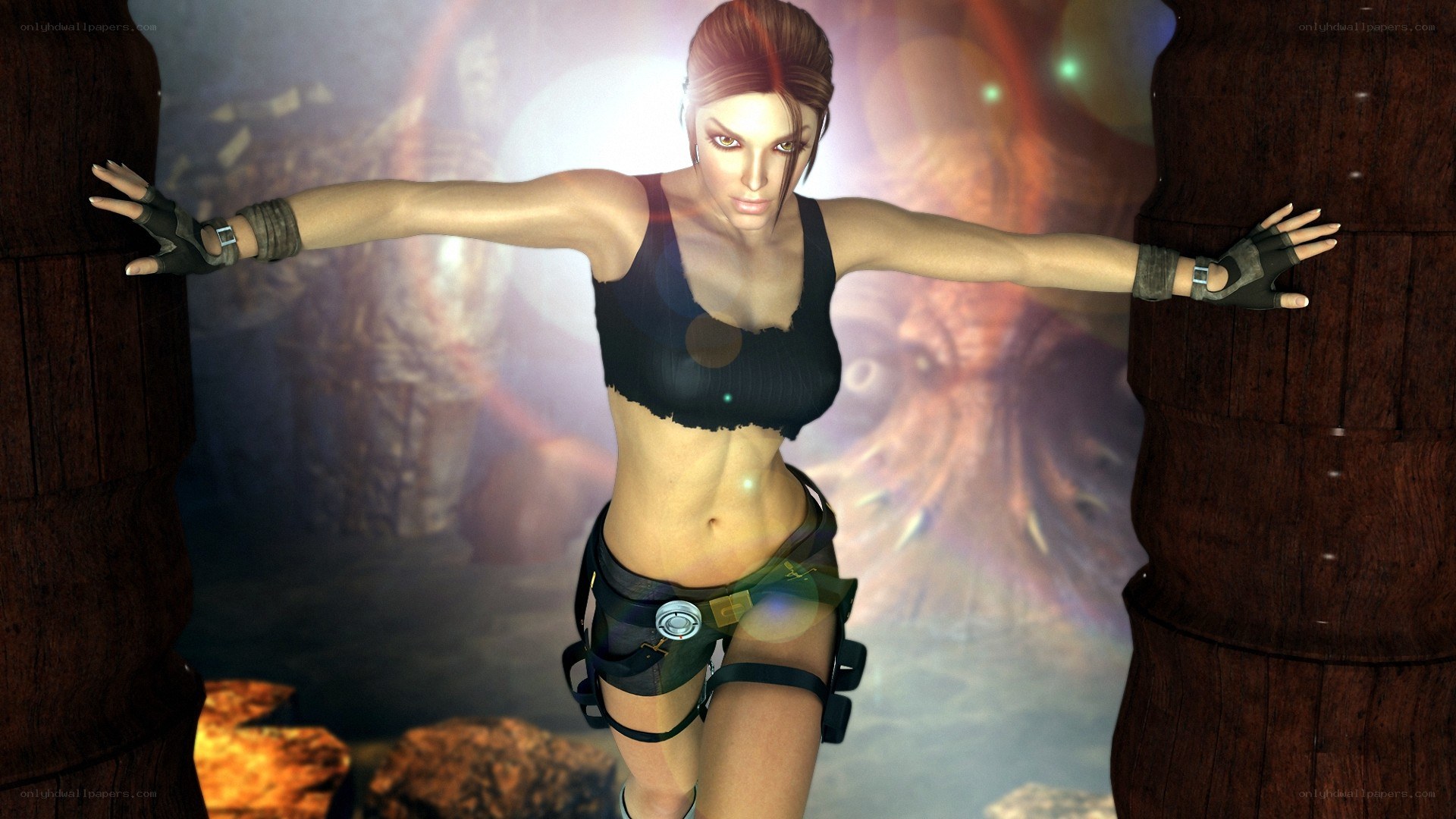 Lara Croft in ancient ruins