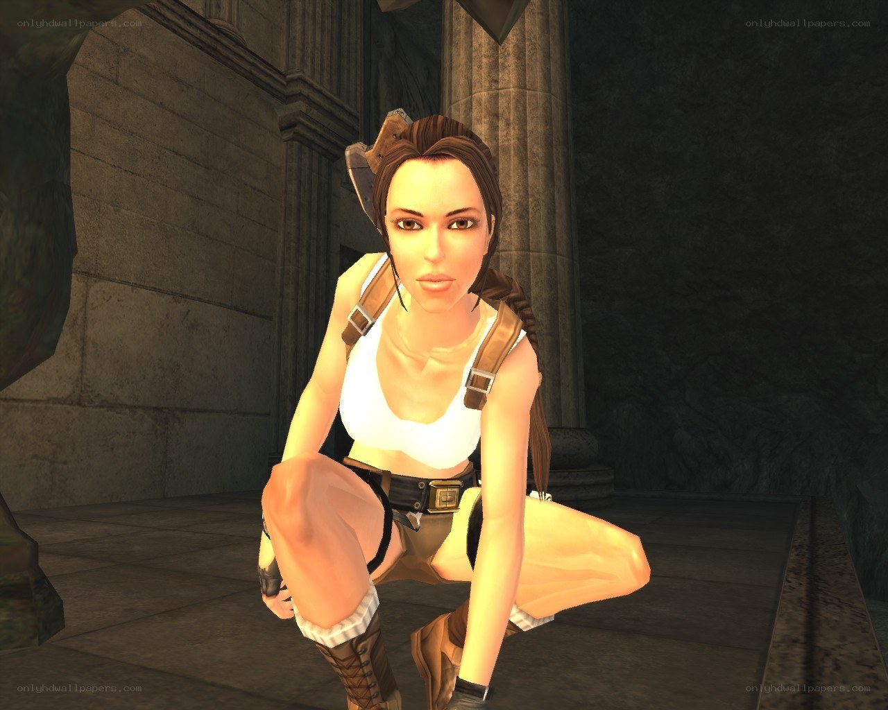 Lara Croft in ancient ruins